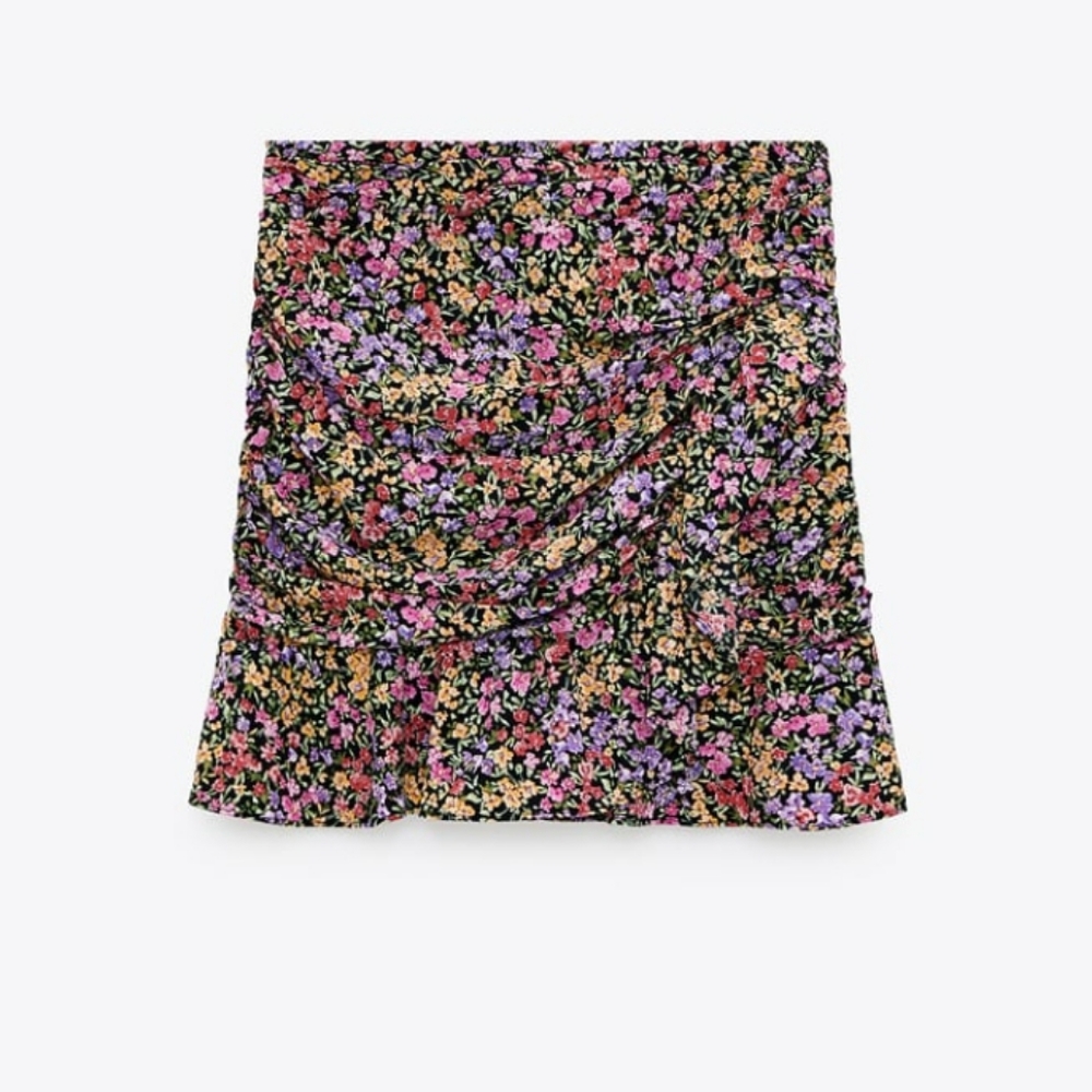 🔥 ZARA DRAPED PRINTED SKIRT🔥